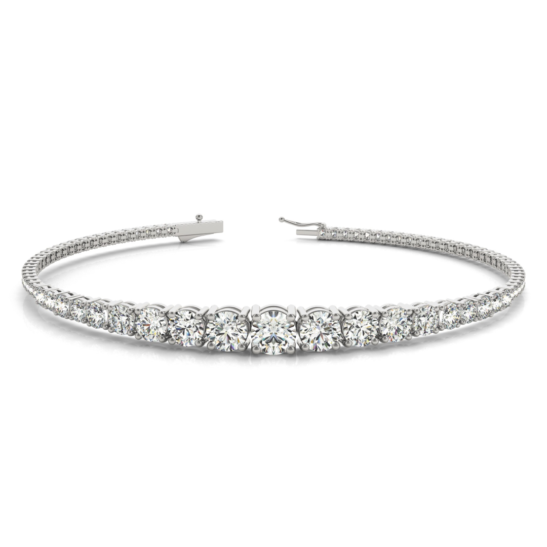 Diamond Halo and Oval Shaped Ruby Link Bracelet (B0965) – R&R Jewelers